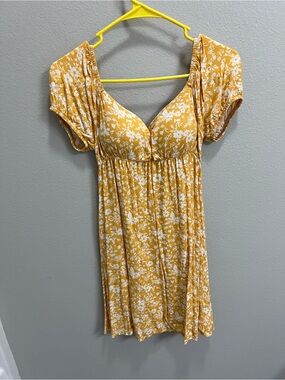 Almost Famous Yellow Floral Mini Dress